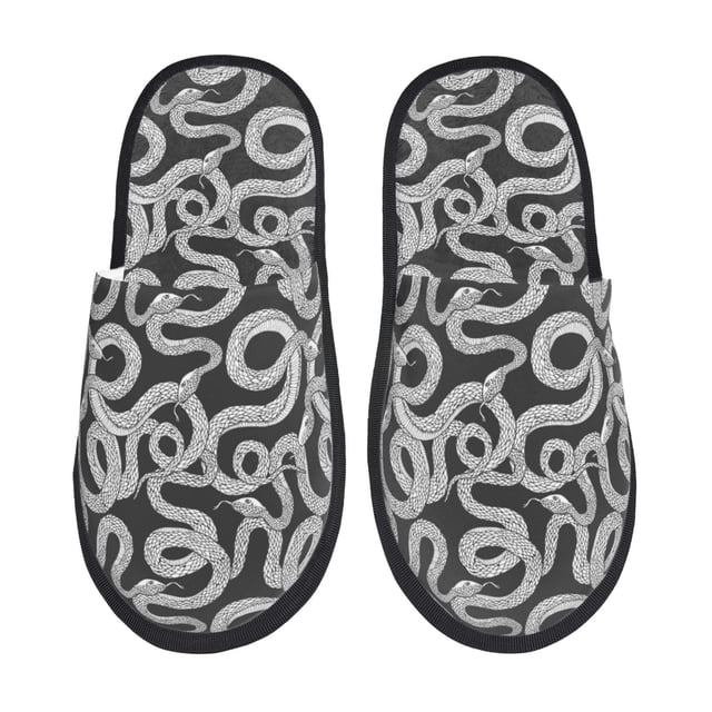 Fotbe Snake Pantuflas Peludas para Mujer con Estampado, Zapatillas de Peluche, Zapatos de Invierno para Casa, Uso Interior y Exterior-Large