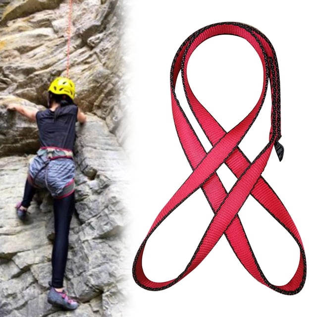 Ximing Climbing 18mm Nylon Runners 4850LB Climbing Utility Cord Rock Climbing, Creating Anchors System, Rappelling Gear, Work - Red, 60cm