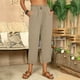 thumbnail image 3 of WILLBEST Pantalones Casuales de Lino Blanco para Mujer con Bolsillos, Pantalones Versátiles y Cómodos de Talla Grande para Uso Diario. Chica, 3 of 3