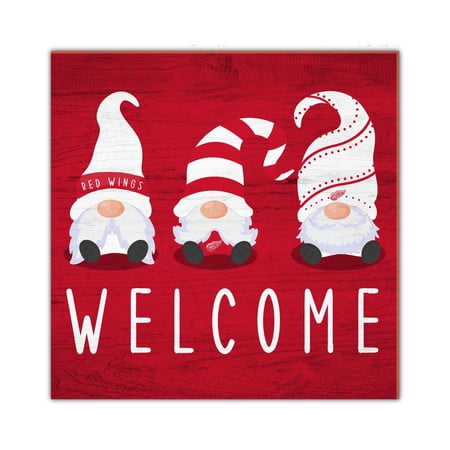 Detroit Red Wings 10 x 10 Welcome Gnomes Sign