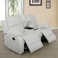 thumbnail image 4 of 2 Piece Manual Recliner Sofa Couch, Home Theater Seating with Cup Holders, Living Room Furniture Sofa Set for Home Office (Sofa + Loveseat), 4 of 6