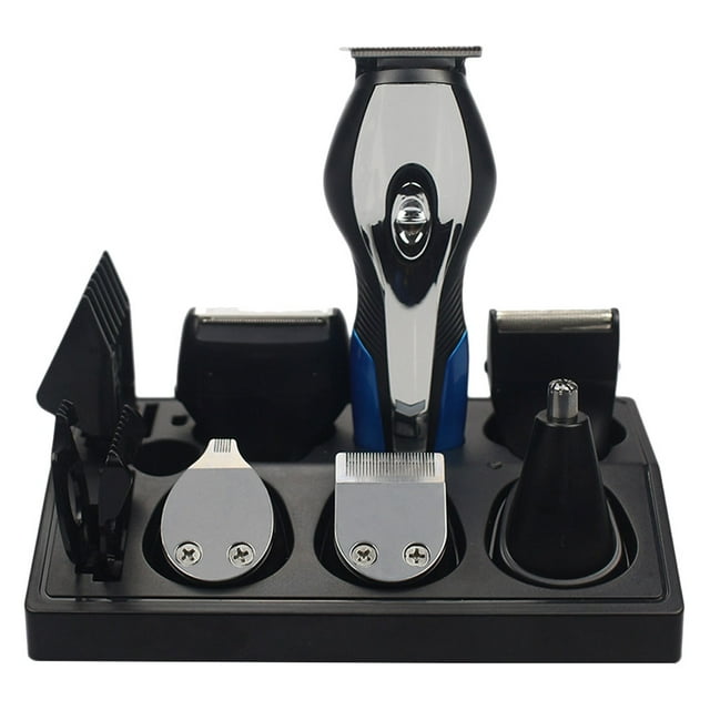 USHOBE Kit de Toilettage Facial pour Hommes Kit de Rasage de Barbe avec Lames Précises et Tête en Acier Inoxydable