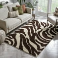 thumbnail image 6 of Well Woven Madison Shag Safari Zebra Animal Print Brown 5' x 7'2" Thick Area Rug, 6 of 6