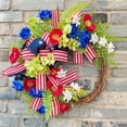 thumbnail image 6 of TOPRenddon Independence Day Wreath Door Hanging Basket, Patriotic Red White Blue Flower Vine Decoration for Front Porch, 4th of July Memorial Day Outdoor Indoor Wall Home Festive Decor, 6 of 6