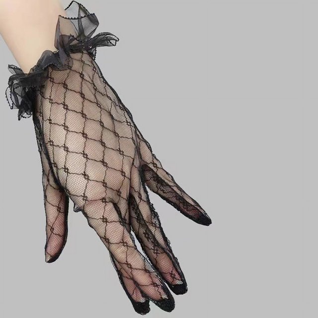 Guantes de boda Lolita Tea Party lolita precioso elegante puño de encaje de verano