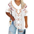 thumbnail image 2 of Aloohaidyvio Plus Size Shirts for Women,Women's Soft Vintage Flower T Shirts Summer Short Sleeve V Neck Casual Soft Tops 2024 Trendy Loose Basic Tee Blouse, 2 of 4