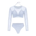 thumbnail image 1 of Fvwitlyh Swimming Suit For Women Women'S Summer Mesh Suspender Bikini Briefs Mesh Smock Three Piece Set, 1 of 3