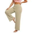 thumbnail image 2 of Costeam Womens High Waisted Wide Leg Yoga Pants Buttery Soft Modal Four Way Stretch Fabric Non Rolling Elastic Waist Loose Fit Breathable Casual Lounge Workout Palazzo Trousers, 2 of 6