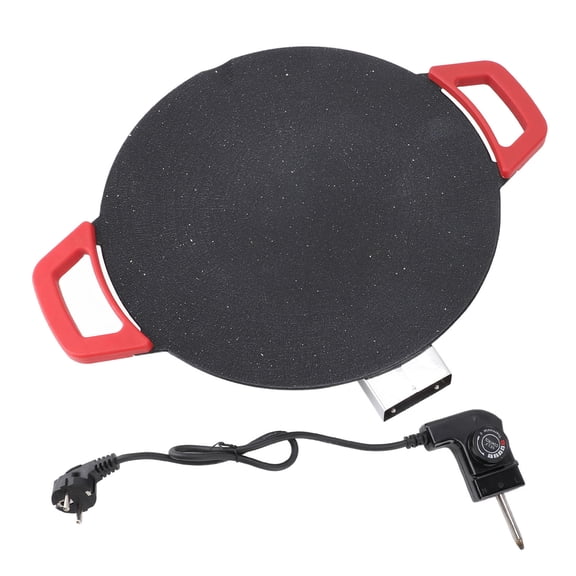 Xirurus 30cm Electric Grill Pan – Round BBQ Griddle with Non‑Stick Coating, Concave Design, 1200W, Temperature Knob, EU 220V Plug