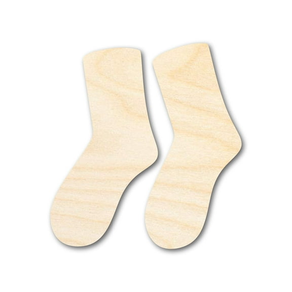Unfinished Wood Socks Shape - Craft - up to 46" DIY 24" / 1/8"