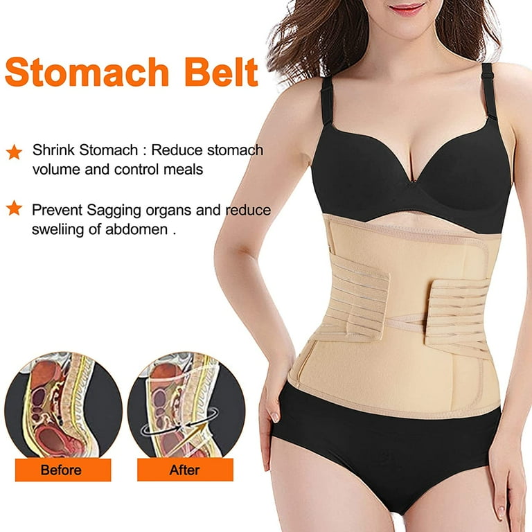 Gotoly 2 in 1 Postpartum Belly Wrap Girdle Pelvis Belt Waist Trainer Tummy  Control Shapewear for Women(Beige 3X-Large) 