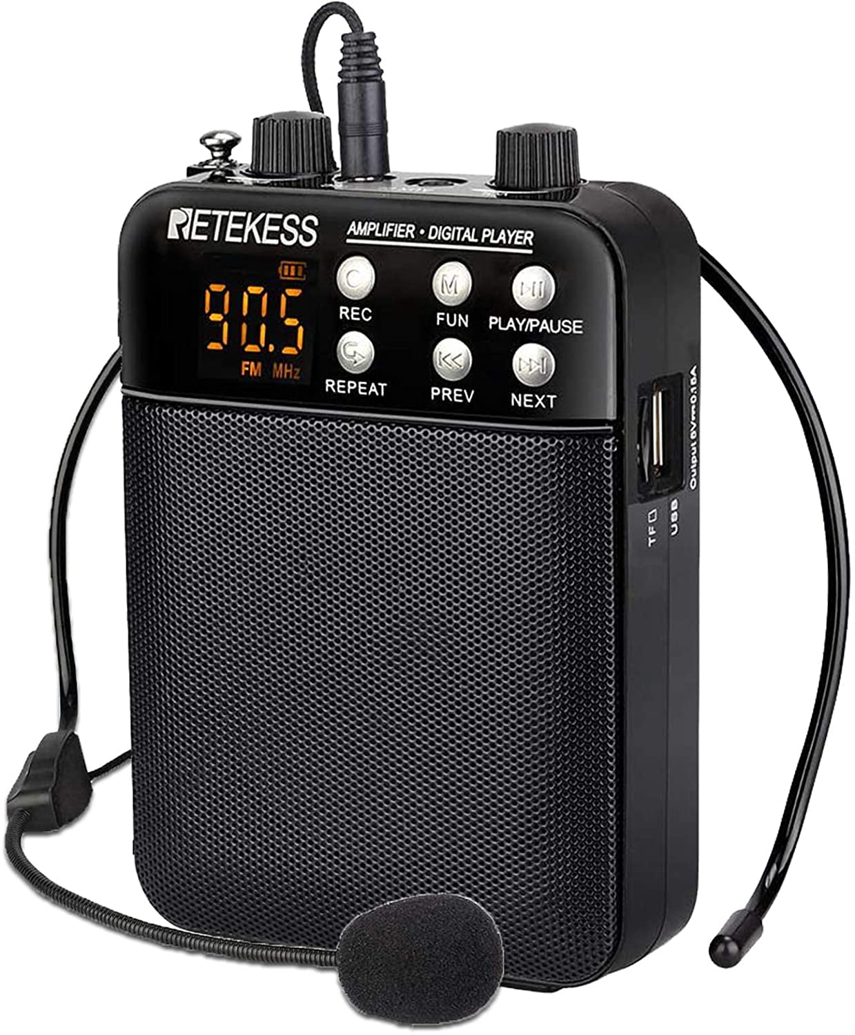 New Portable 5W Voice Amplifier Loudspeaker w/FM Radio MP3 Player Power Bank US 