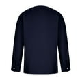 thumbnail image 6 of YUGYXL Men's Solid Color V Neck Business Work Shirts Casual Long Sleeve Casual Pullovers Loose Dress Shirt Navy M, 6 of 8