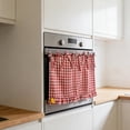 thumbnail image 6 of Handmade Oven Skirt, Farmhouse Kitchen Decor, Plaid Oven Curtain, Heat-Resistant Rustic Tie Top Stove Skirt, Window Half Curtain, Decorative Oven Door Curtain for Cottage, Easy Install, Beige Plaid, 6 of 7