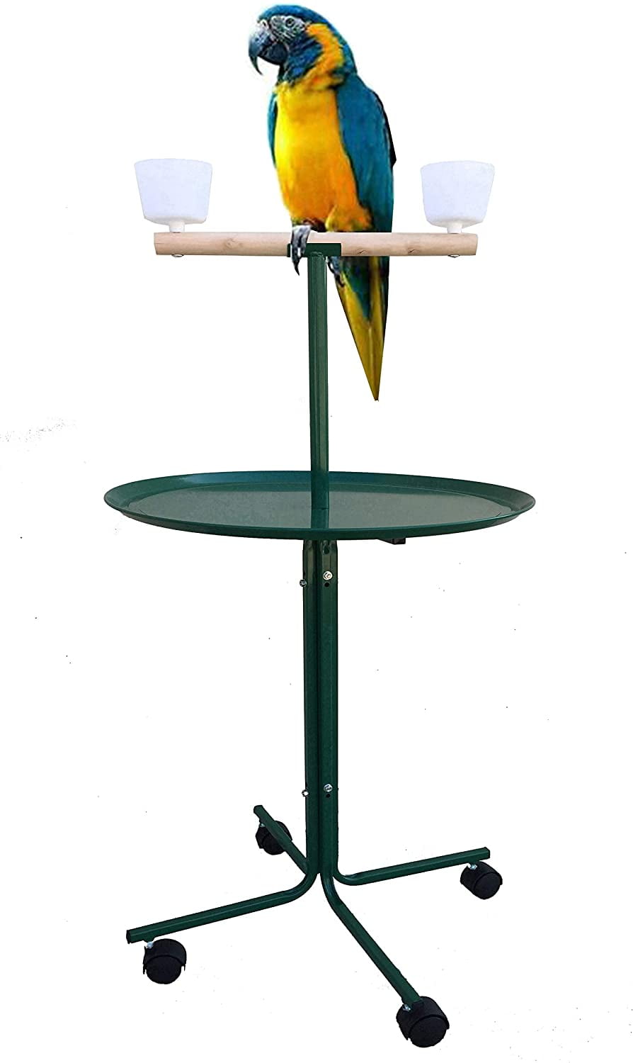 Parrot Play Stand Gym Large Free Standing Perch Classic Style Iron Dirt Tray UK 