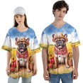thumbnail image 4 of Vintage French Bulldog Says Hello Mother's Day Summer Sunflower Field All Over Print 3D Baseball Shirt Dog Lover Gifts Softball Sport - 12005, 4 of 6