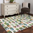 thumbnail image 3 of Tropical Cactus Area Rugs 4'x6', Washable Small Throw Rugs for Office Bathroom, Spring Summer Potted Plants Wooden Indoor Outdoor Rug Non-Slip Low Pile Carpet Runner Reversible Floor Mats, 3 of 8