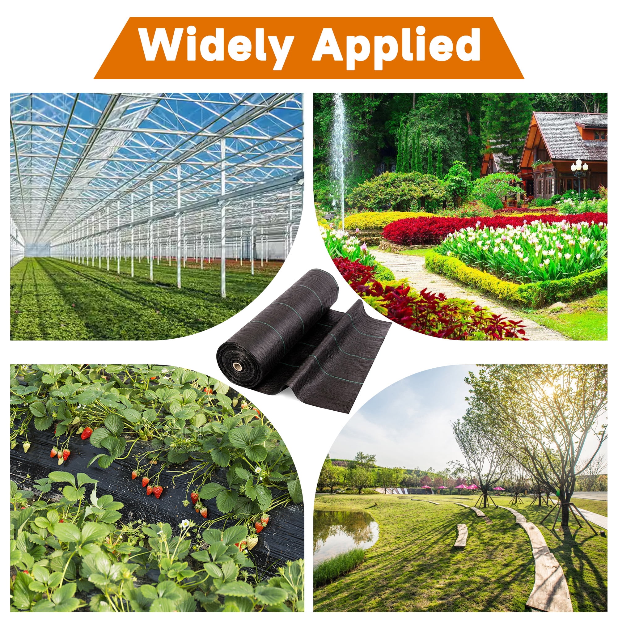 hostic Garden Weed Barrier Fabric Multi Length 6x300 FT Heavy Duty Landscape Weed Blocking Plastic Roll Cloth Water Permeable