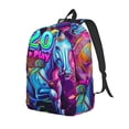 thumbnail image 1 of Balery Neon Free Play Mochila Clásica Impresa Básica para Viaje, Mochila Escolar Resistente al Agua, Mochila de Lona con Correas Ajustables-Medium, 1 of 5