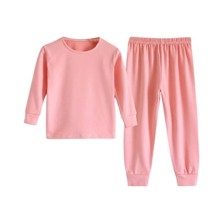 

Yuzhih Winter Outfits for Children Girls Boys Crewneck Long Sleeve Undershirts Comfy Warm Long Trousers Lounge Sets