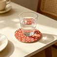 thumbnail image 5 of 4 Inch Round Ceramic Drink Coaster, Absorbent Coasters, Floral Coasters, Decorative Coasters, Non-Slip Soft Wood Backing Heat Insulation Pad for Protecting Table Tops from Water, 5 of 6