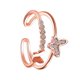 thumbnail image 3 of Layered Rings For Women Chic Double Layer Design Copper Golden Christmas Gift, 3 of 3