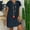 Dark Blue, variant on Nnhblu Casual Dresses for Women Short Sleeve Solid Color Cotton Dress Dark Blue - S
