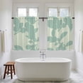 thumbnail image 4 of Green Floral Silhouette Kitchen Curtains 45 Inch Length, Spring Farmhouse Vintage Flowers Tiers Curtains for Bathroom Bedroom Cafe, Light Filtering Small Window Treatment Drapes 2 Panels 42"Wx45"L, 4 of 8