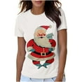 thumbnail image 5 of Lolmot Women Christmas Shirt Cartoon Snowman Santa Christmas Tree Graphic Tee Plus Size Casual O-Neck Short Sleeve Tunic T-Shirts, 5 of 5