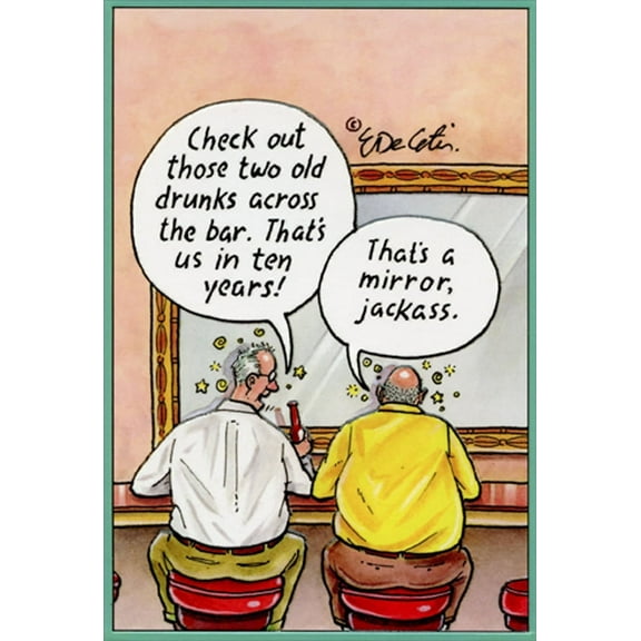 Pictura Bar Mirror Eric Decetis Funny / Humorous Masculine Birthday Card for Him