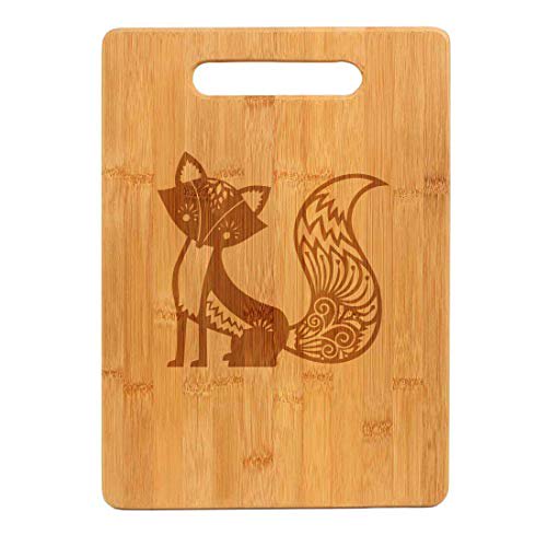 Bamboo Wood Cutting Board Fancy Fox