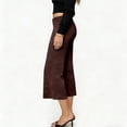 thumbnail image 5 of Women's Pants Fold Over Waist Comfy Cropped Yoga Wide Leg Summer Pants for Women Brown L, 5 of 9
