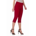 thumbnail image 2 of Rekkuna Women's Pull-On Stretchy Comfort Capri Pant with Hidden Pocket in the Waistband (16, Red), 2 of 6