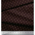 thumbnail image 2 of Soimoi Brown Cotton Duck Fabric Flower Bud & Leaves Printed Fabric 1 Yard 44 Inch Wide, 2 of 3