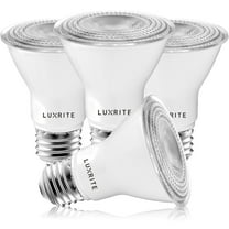 Luxrite 4-Pack PAR20 LED Bulbs 7W=50W 4000K Cool White Dimmable Indoor Outdoor 500 Lumens Wet Rated E26 UL Listed