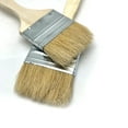 thumbnail image 3 of 2 Pcs Household Straight Head Paint Brush Pig Hair With Long Wooden Handle,Wood Handle Metal Hoop Straight Head Paint Brush Beige White(Brush Head Width 75mm3.0in), 3 of 5