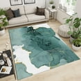 thumbnail image 3 of Modern Emerald Green Ink Area Rugs, Abstract European Light Luxury Golden Lines Indoor Non-Slip Rug, Soft Machine Washable Decorative Carpet for Front Porch Kitchen Entryway Doormats 4x5ft, 3 of 7