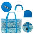 KABAQOO Extra Large Mesh Beach Bag Tote Multipocket Zipper Waterproof Sandproof for Travel Blue