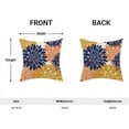 thumbnail image 5 of Navy Blue Summer Outdoor Pillow Covers 18x18 Inch Set of 2 Mustard Yellow Coral Dahlia Floral Decor Throw Pillows Modern Geometry Flower Decorative Cushion Cases for Sofa Couch Bed Decorations, 5 of 6