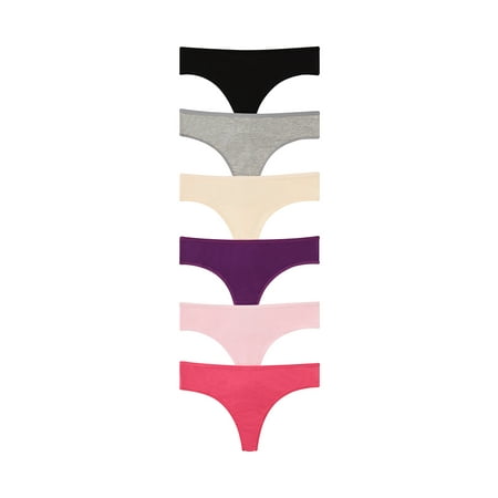 

Nabtos Cotton Basic Thongs Women s Plus Panties Female Underwear Pack 6