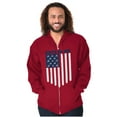 thumbnail image 5 of Unity Freedom Patriotic American Flag Zip Up Hoodie Men's Women's Brisco Brands 4X, 5 of 6
