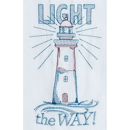 

Light the Way Lighthouse Embroidered Flour Sack Kitchen Dish Towel