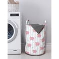 thumbnail image 3 of Cartoon Laundry Bag, of Abstract Sheep with Stripes and Tiny Hearts, Hamper Basket with Handles Drawstring Closure for Laundromats, 13" x 19", Baby Pink Baby Blue, by Ambesonne, 3 of 4