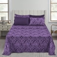thumbnail image 1 of Lux Decor Collection Bed Sheets Set, Microfiber Super Soft 1800 Thread Count Egyptian Sheets 16-Inch Deep Pocket Wrinkle - 6 Piece (Purple, California King), 1 of 5