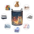 thumbnail image 4 of Balery Starry Sky Constellation Cat Cesta de ropa redonda con asas, impermeable, independiente, para ropa, juguetes, dormitorio y familia-Small, 4 of 6