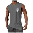 thumbnail image 3 of HCNTES Men's Workout Sleeveless Shirt Stretchy Swim Athletic Gym Running Vest Beach Tank Top(Gray,3XL), 3 of 6