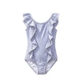 thumbnail image 3 of XINXIAOO Kids Girls Striped 1 Piece Backless Vest Style Bathing Suit, Soft Stretch Casual Toddler Swimwear Summer Beach Pool Wear 18-24 Months, 3 of 7