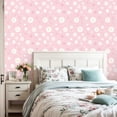 thumbnail image 4 of Peel and Stick Wallpaper Pink Floral Daisies Self Adhesive Removable Renter Friendly Contact Paper for Bedroom 24in x 118in, 4 of 8