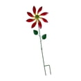 thumbnail image 1 of Molino de viento de hierro con estaca, adorno de jardín de flores, resistente a la intemperie. rojo, 1 of 9