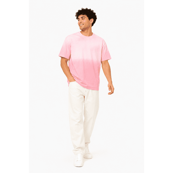 Original Threads Unisex Oversized Spray Washed Ombre Cotton T-Shirt